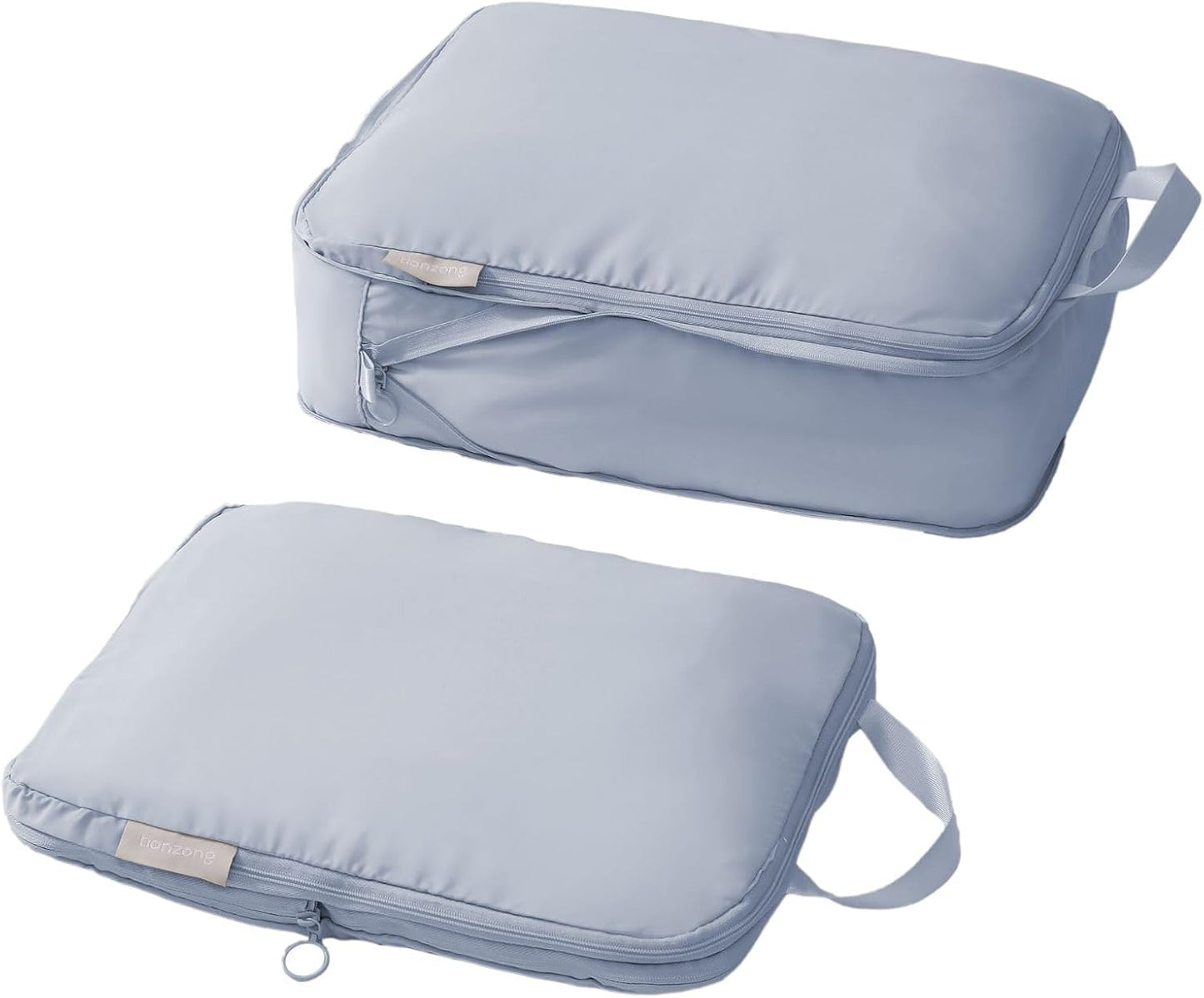 Compression Packing Cubes - Luggage Organizer Bags Set for Travel | 2 Medium Black Cubes