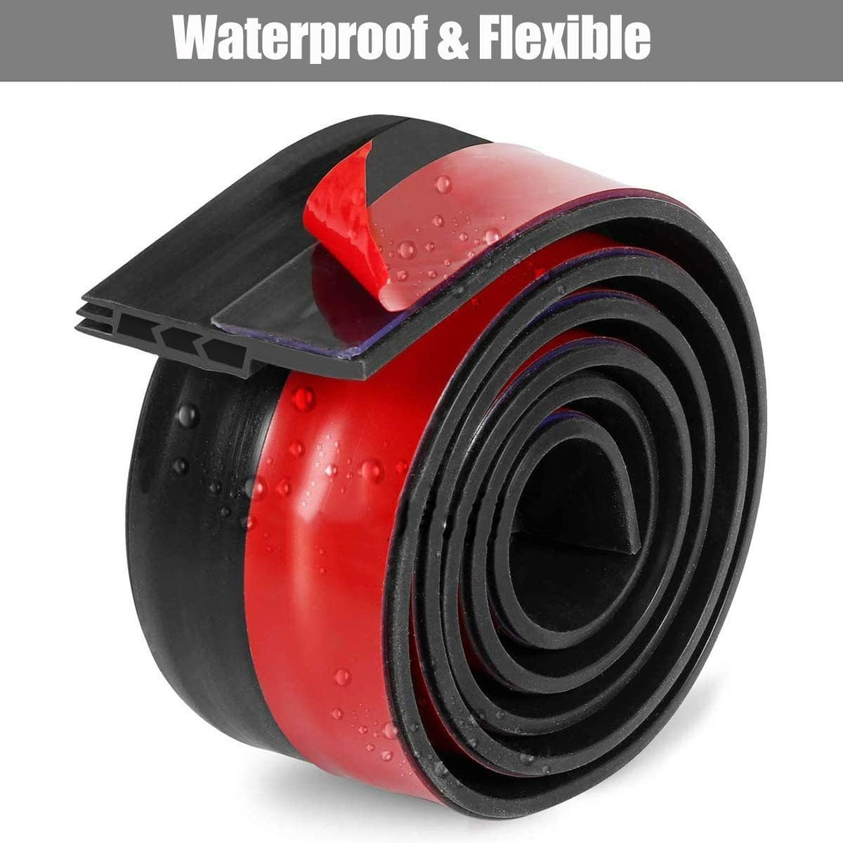 Door Draft Stopper Under Sweep for Exterior & Interior Doors Weather Stripping Seal Garage Window Blocker Noise Cold Air Insulation Draft Guard, 2" W x 39" L (Black)