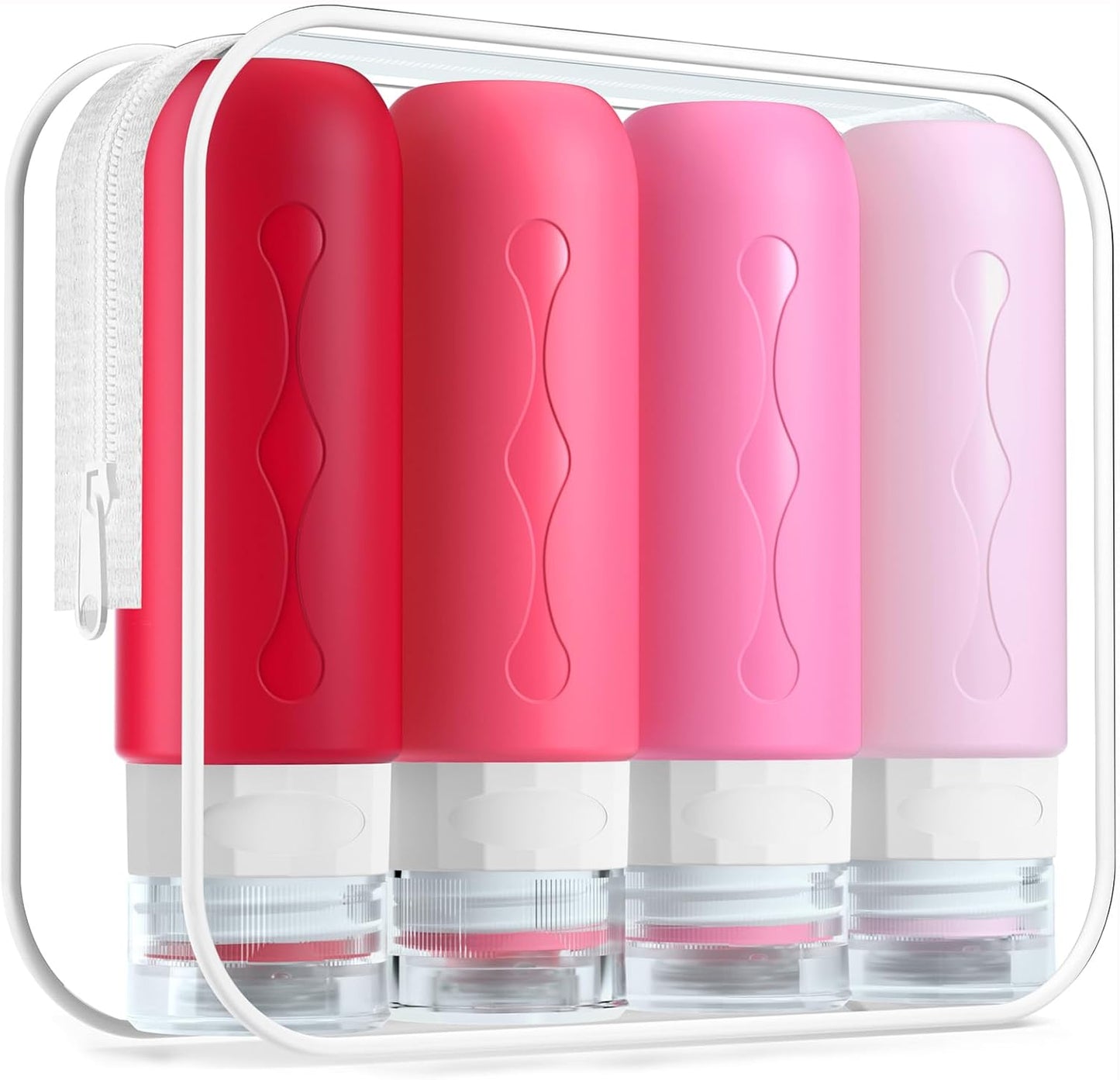Travel Bottles for Toiletries - TSA Approved 3oz Leak-Proof Containers | BPA-Free Refillable Liquid Accessories (4 Pack)
