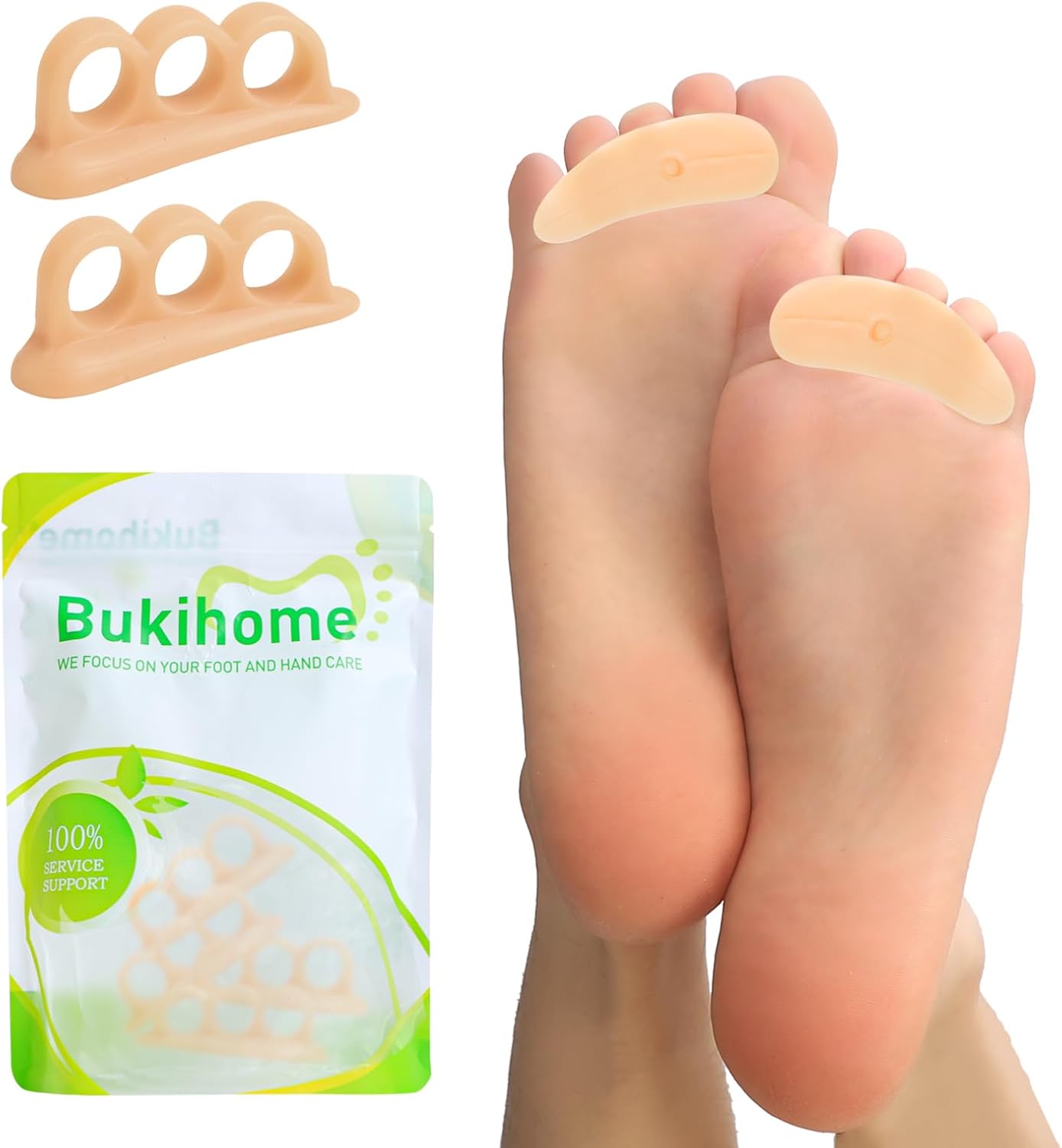 Hammertoe Corrector Gel Toe Straighteners - 12 Pcs for Men & Women | Realign Bent, Crooked, Claw Toes - Clear, Multi-Size