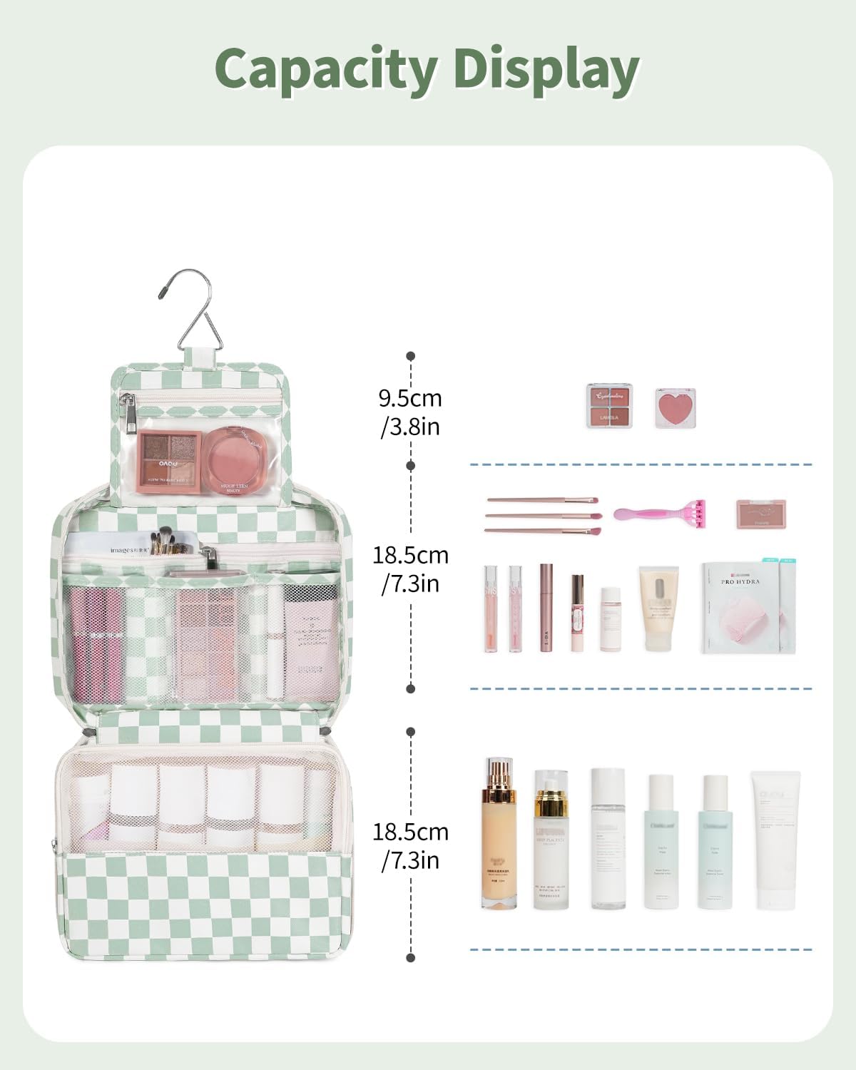 Travel Toiletry Bag for Women - Compact Hanging Makeup Organizer | Stylish & Functional Design