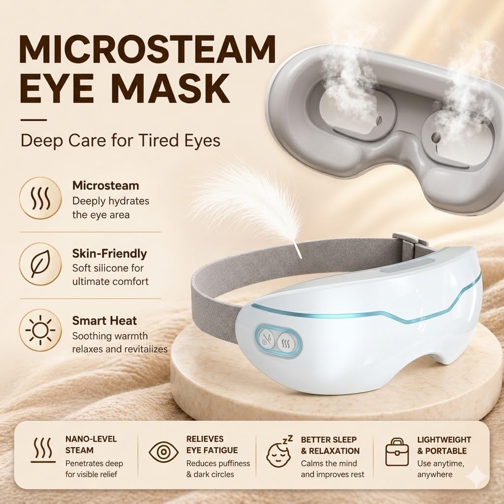 Steam Eye Therapy Pro - Nano Mist Rechargeable Eye Mask for Dry Eyes | 2-Level Heat & Auto-Off Feature