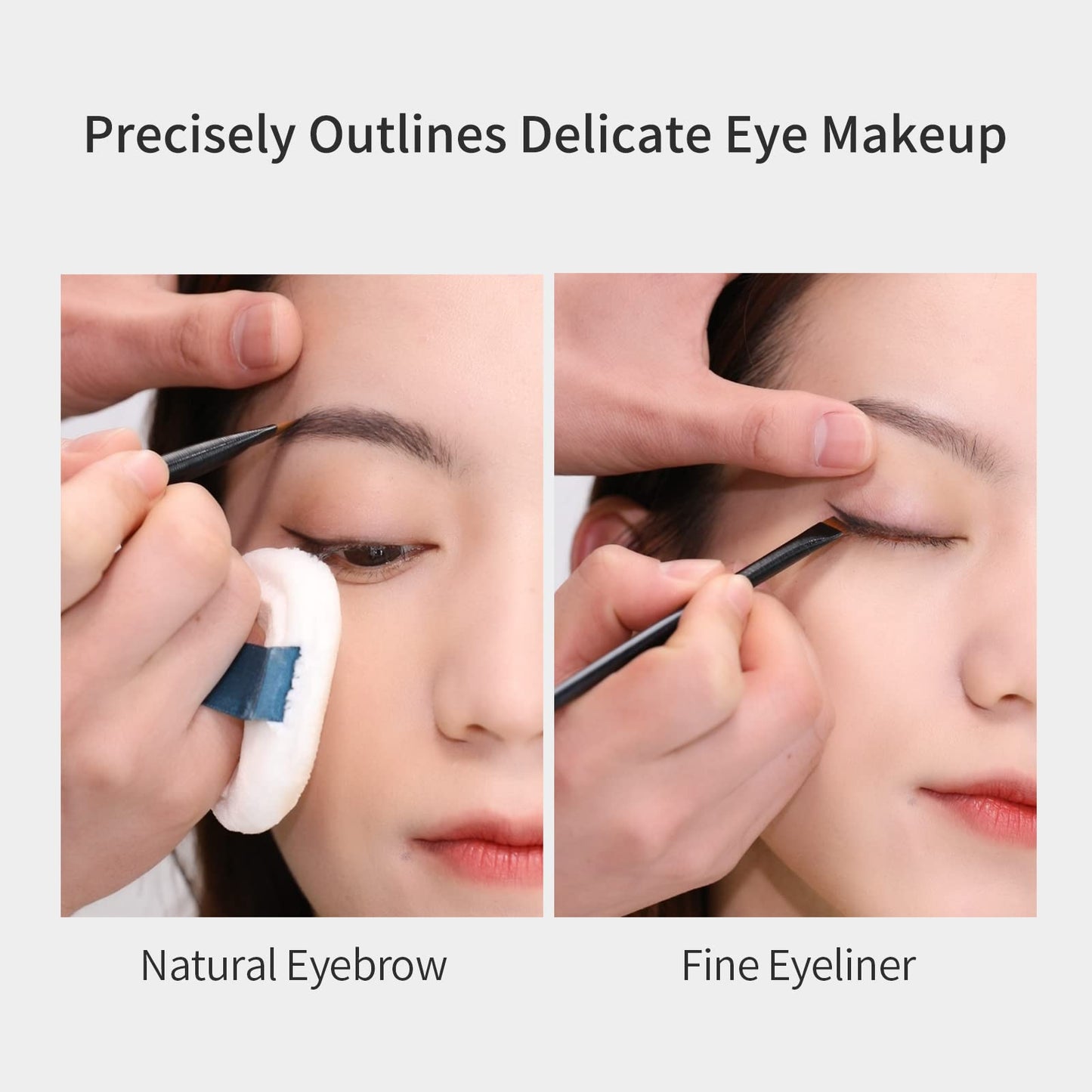 Fine Angled Eyeliner Brushes, MSQ Eye Liner brush, 2pcs Angled Eyebrow Brushes Set Ultra Thin Eyeliner Brush Synthetic Bristles Eye Makeup Tool