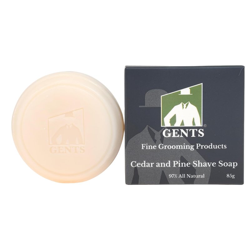 GENTS Men’s Shave Soap, 97% Natural Cedar Pine Scent, Rich Lather Wet Shaving, Traditional Shaving Soap for Men, 3oz Puck