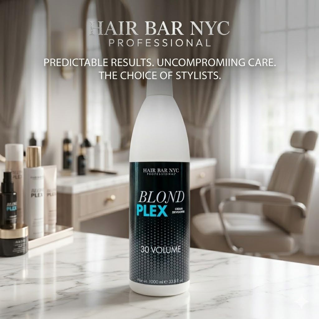 Blond Plex Anti-Yellow Professional Lightening System - 30 Volume Violet Developer for Charcoal Hair | 33.8oz/1L