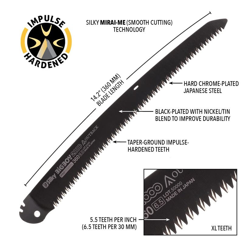 Silky Professional Bigboy 2000 360mm XL Teeth Outback Edition Replacement Blade Only (755-36)