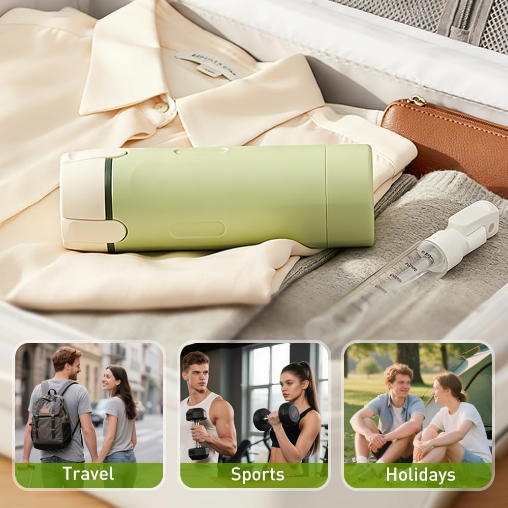 Travel Toiletry Dispenser Set - 4 in 1 Refillable 30ML Travel Bottles for Shampoo & More | Green