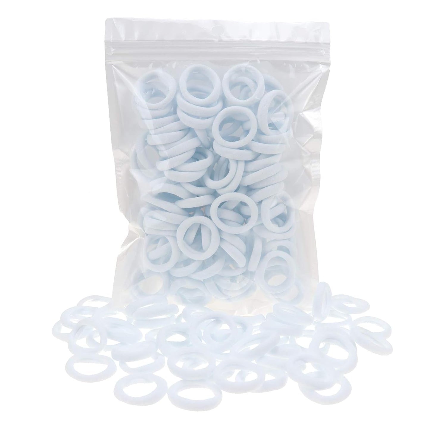 Nylon Hair Ties - 100 Pack Black Seamless Ponytail Holders for Toddlers & Baby Girls