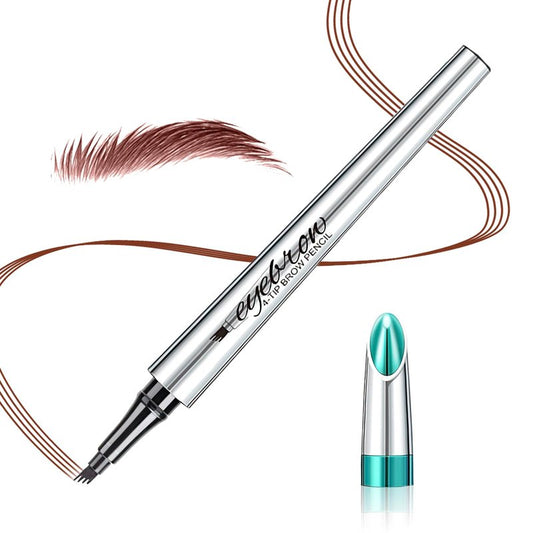 Eyebrow Pencil Eyebrow Pen - Microblading 3D Eyebrow Pencils for Women, Eyebrow Gel with Microblading 4-Fork-Tip Lift & Snatch Makeup Smudge-Proof Natural Brows (Reddish Brown)