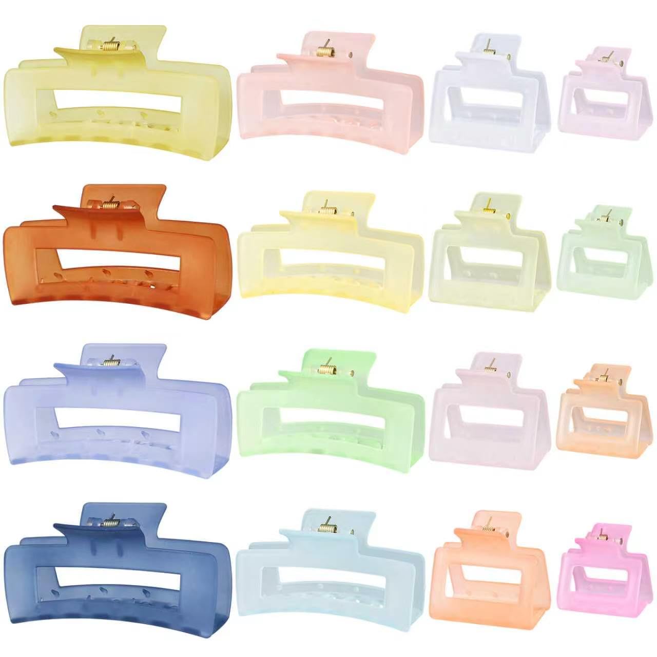 16 Pcs Hair Clips for Women Girls 4 Styles Claw Clips Large Medium Small Mini Hair Claws for Thin Thick Hair Non-Slip Hair Claws (Ice Cream Color)