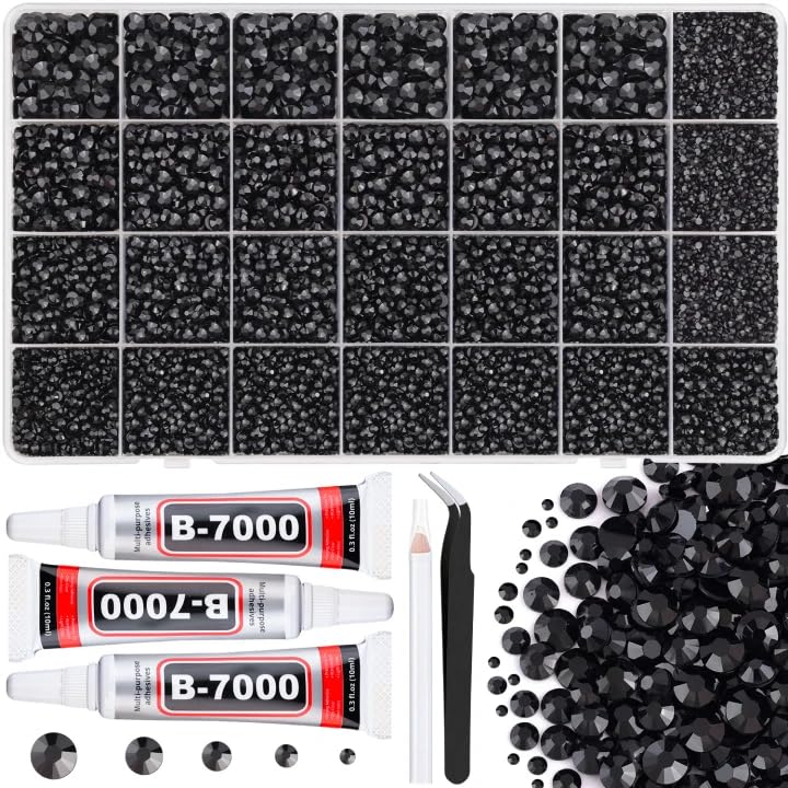BELLEBOOST Jelly Rhinestones Bedazzling Kit - 45000 Pcs, 40 Colors, 3mm Flatback Gems for Crafting | Includes 3 Pcs B7000 Glue