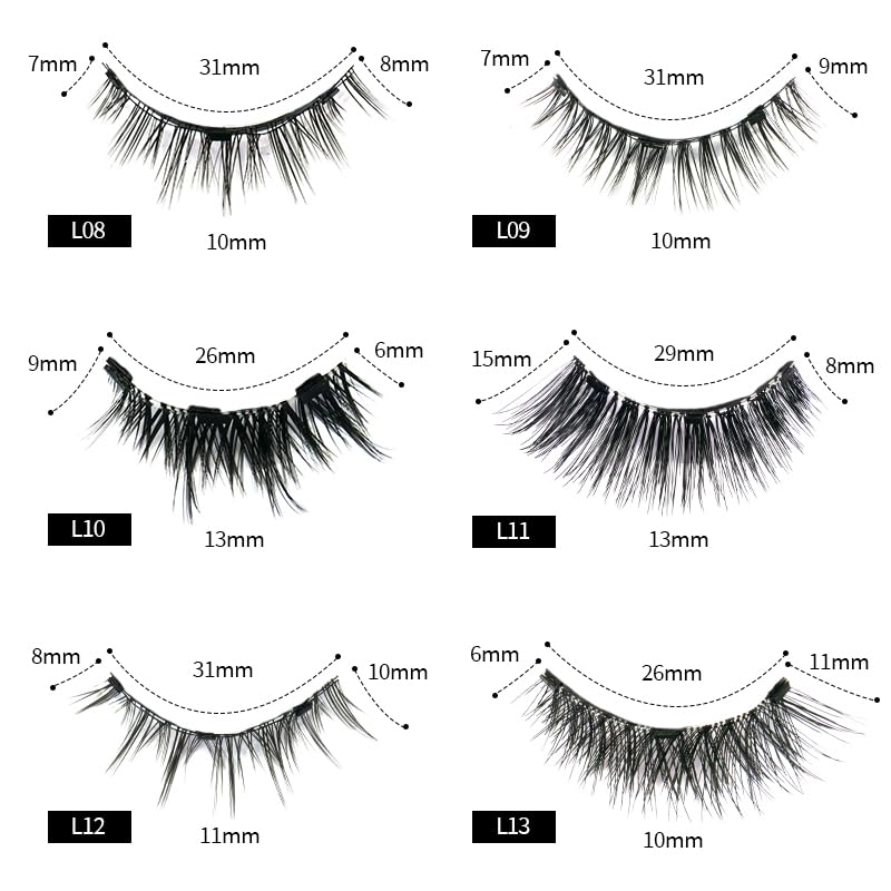 Magnetic Eyelashes Kit - Natural Look, Reusable & Portable | Easy to Apply Wispy Fluffy Lashes
