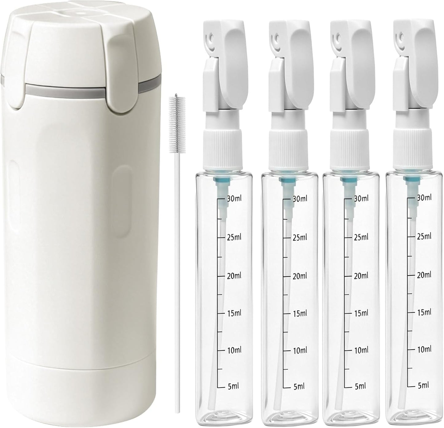 Travel Dispenser Bottles - 4 Pack 30ML Leak-Proof Toiletry Containers | Refillable Pump Bottles for Shampoo, Conditioner, Lotion
