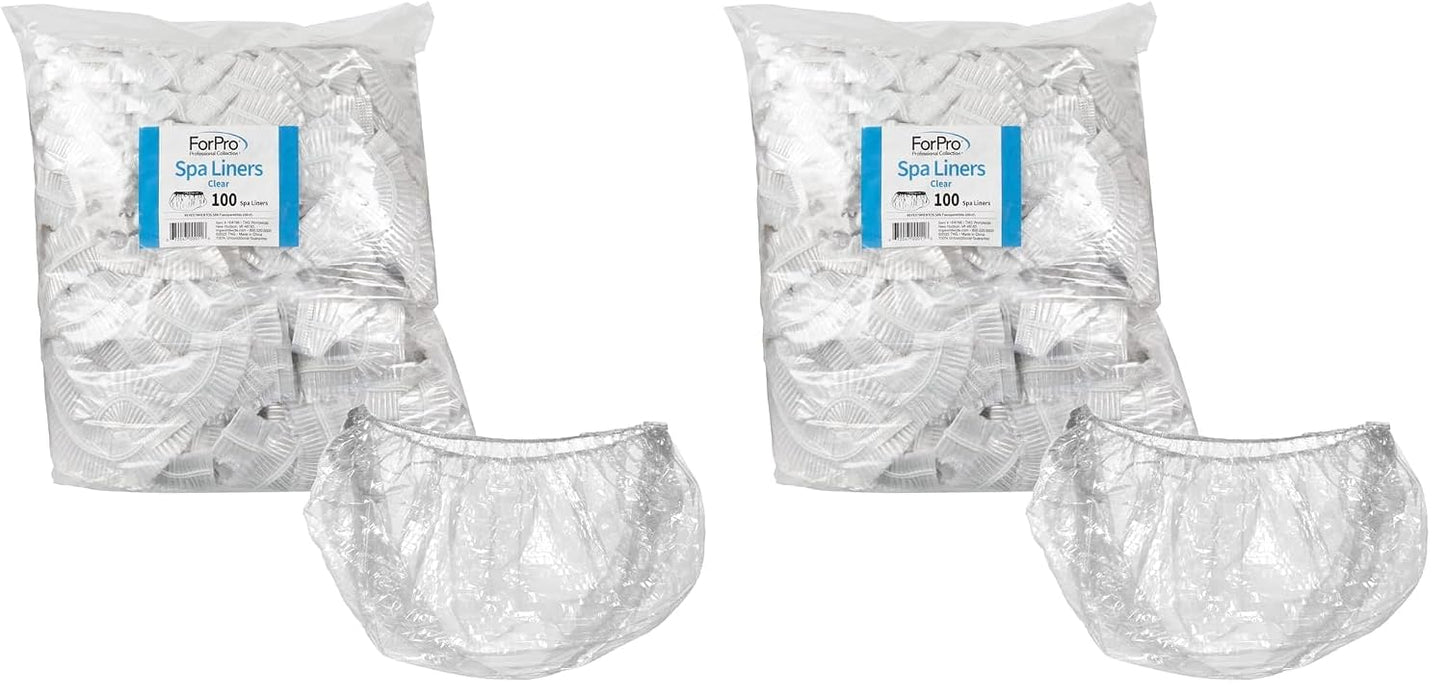 Professional Spa Liners - Disposable Pedicure Liners for All Spas | Clear, 100-Count