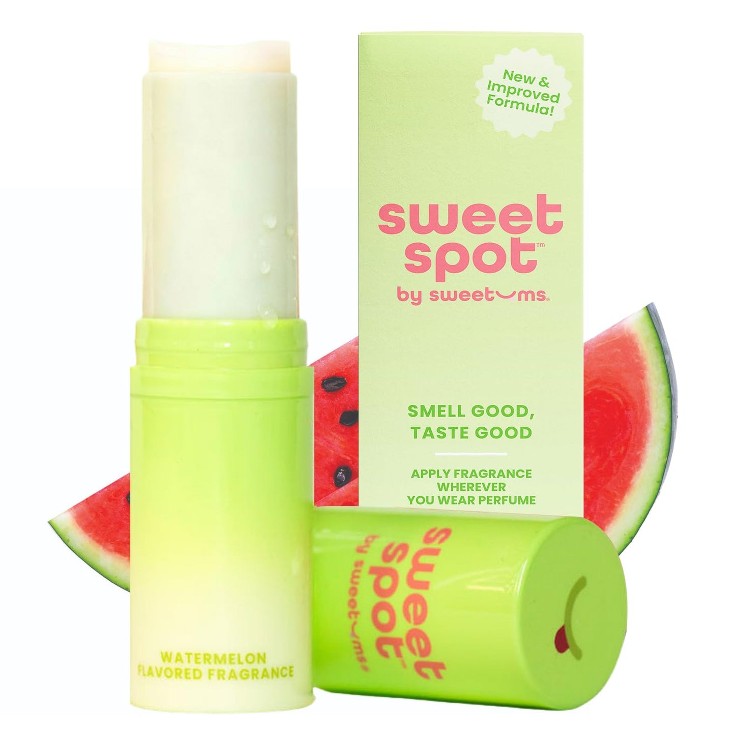 SweetSpot Flavored Solid Perfume Stick, Portable Travel Perfumes for Women, Long Lasting Fragrances, Non Sticky Formula, Natural Ingredients, Fragrance Stick (Watermelon)