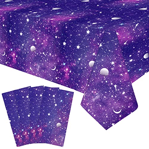 Galaxy Starry Night Table Covers - 4 Pack Plastic Tablecloths