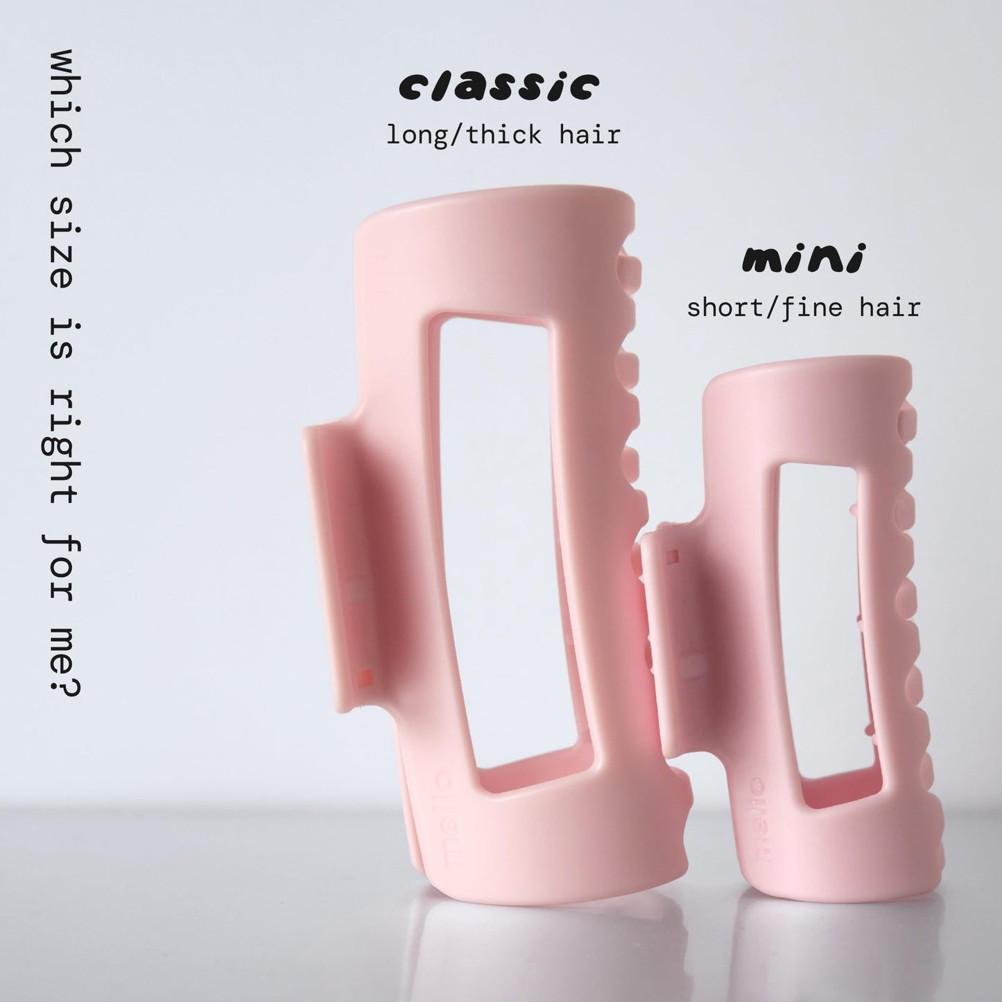 Mello Small Hair Clip - Flexible Comfort Hair Claw for Women, Strong Hold for Thick & Thin Hair Styling, Durable Material, Matte Non-Slip Finish, Made in Korea, Patent Pending (Pink, Small)