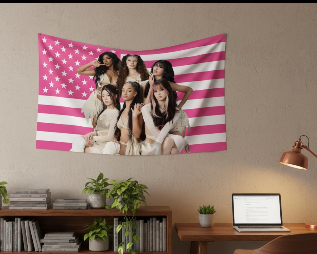 Pink American Flag Tapestry - 3x5 FT Polyester Wall Hanging with Brass Grommets | Single-Sided Print for Bedroom Decor