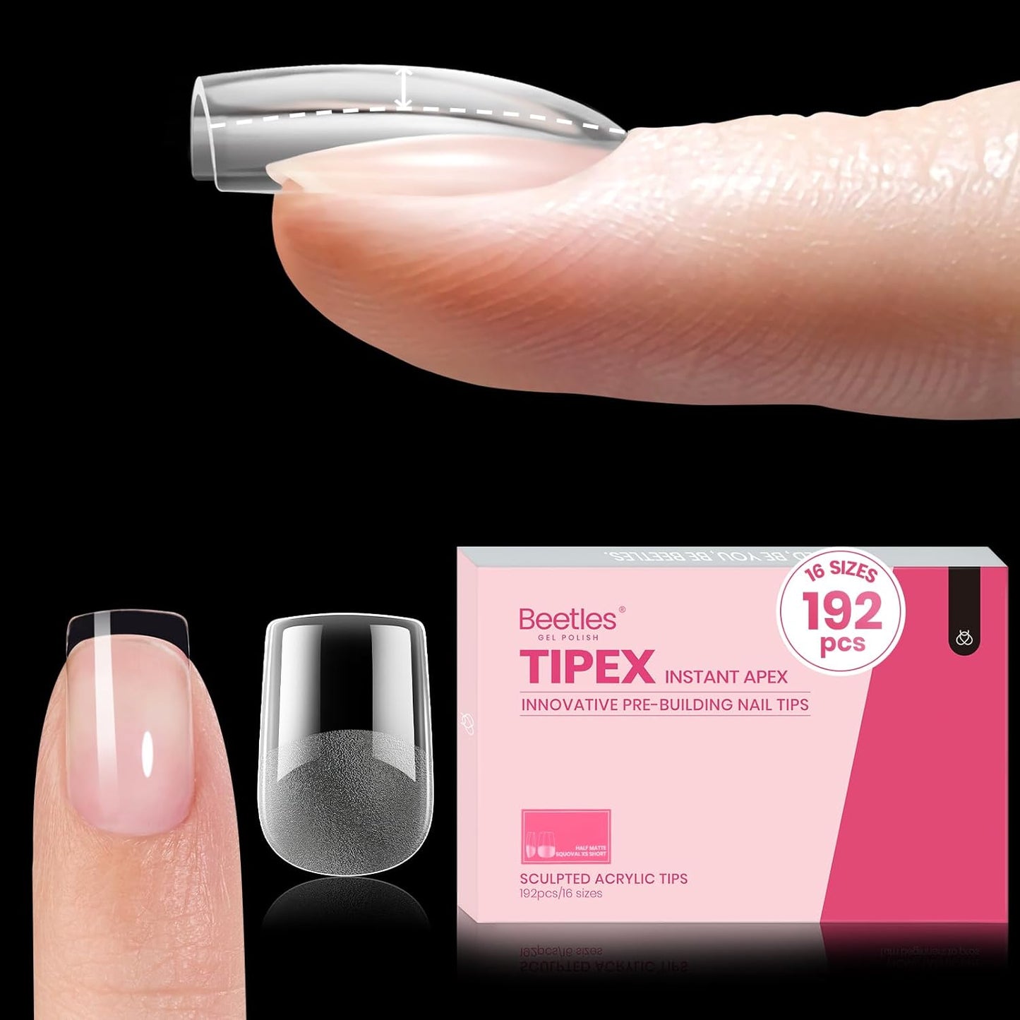 Beetles Nail Glue Gel - Super Strong Hands-Free Adhesive for Tipex Instant Apex Nail Tips | 2 Pcs, 20g