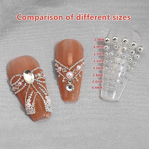 SUTOKAKA 3D Nail Art Studs Set - Gold & Silver Metal Caviar Beads