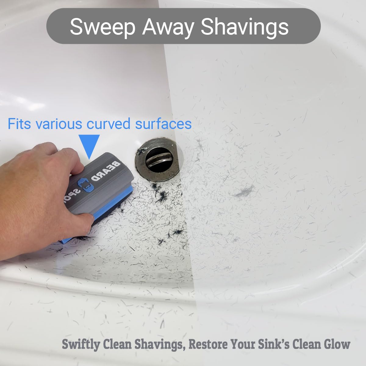 Beard Sponge for Sink,Beard Hair Catcher,Beard Hair Remover for Bathroom,Clean Up Beard Trimmings from Sinks After Shaving