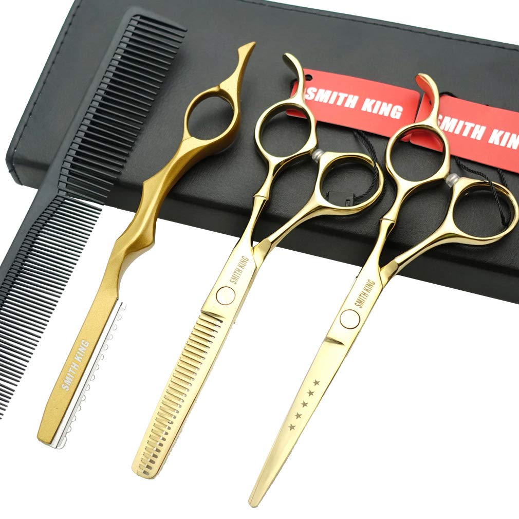 Professional Hair Cutting & Thinning Scissors Set - 6.0 Inches | Black Razor Edge