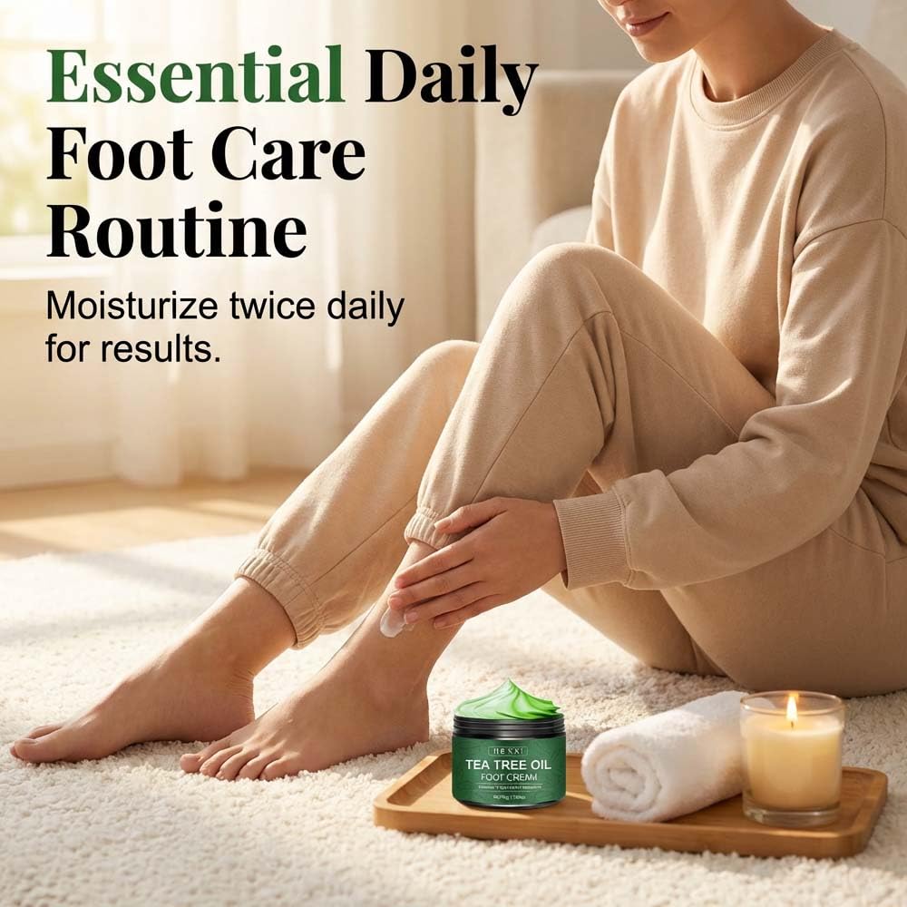 Tea Tree Oil Foot Cream - Intensive Moisturizing Balm for Dry, Cracked Feet | Repair & Soften Rough Heels (1)