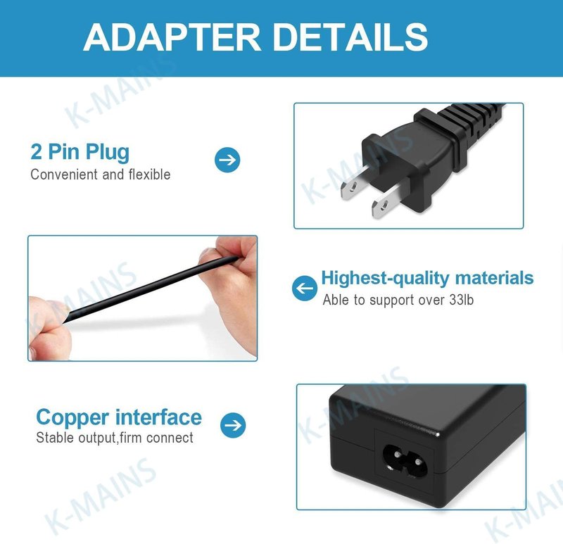 K-MAINS 33.6v AC DC Adapter Replacement for Unagi Model One E350 E500 Scooter Charger