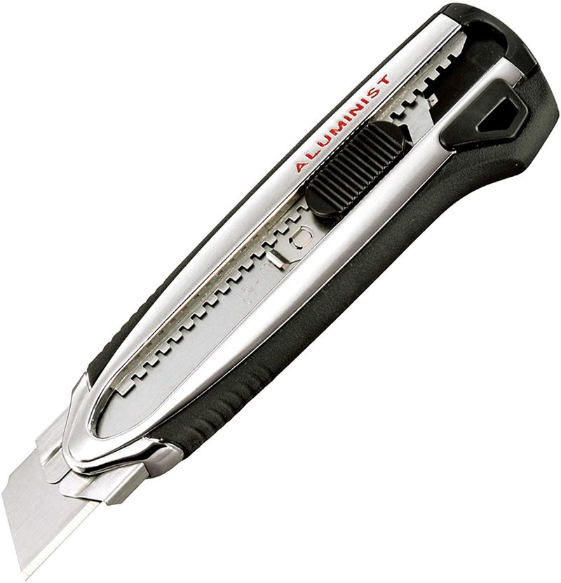 TAJIMA Utility Knife - 1" Aluminist Magazine Snap Blade Box Cutter with Dual Blade Lock & 3 SOLID Rock Hard Blades - ACM-700SC