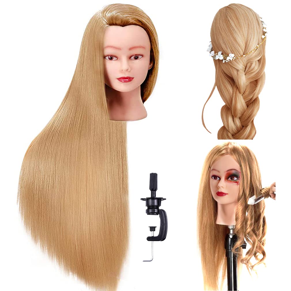 Mannequin Head with Hair - Brown 26"-28" | #4 Shade for Makeup, Braiding, and Hairdressing Training