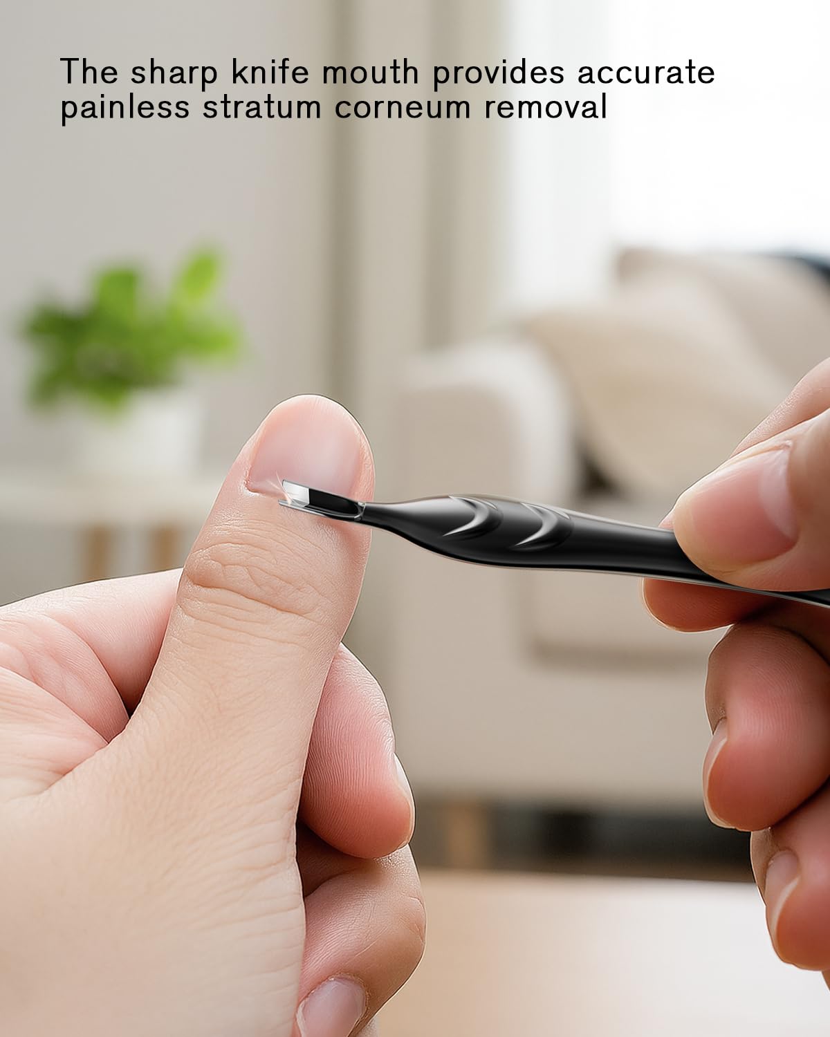 FERYES 2-in-1 Cuticle Pusher & Trimmer - Stainless Steel Nail Care Tool for Manicures & Pedicures | Black