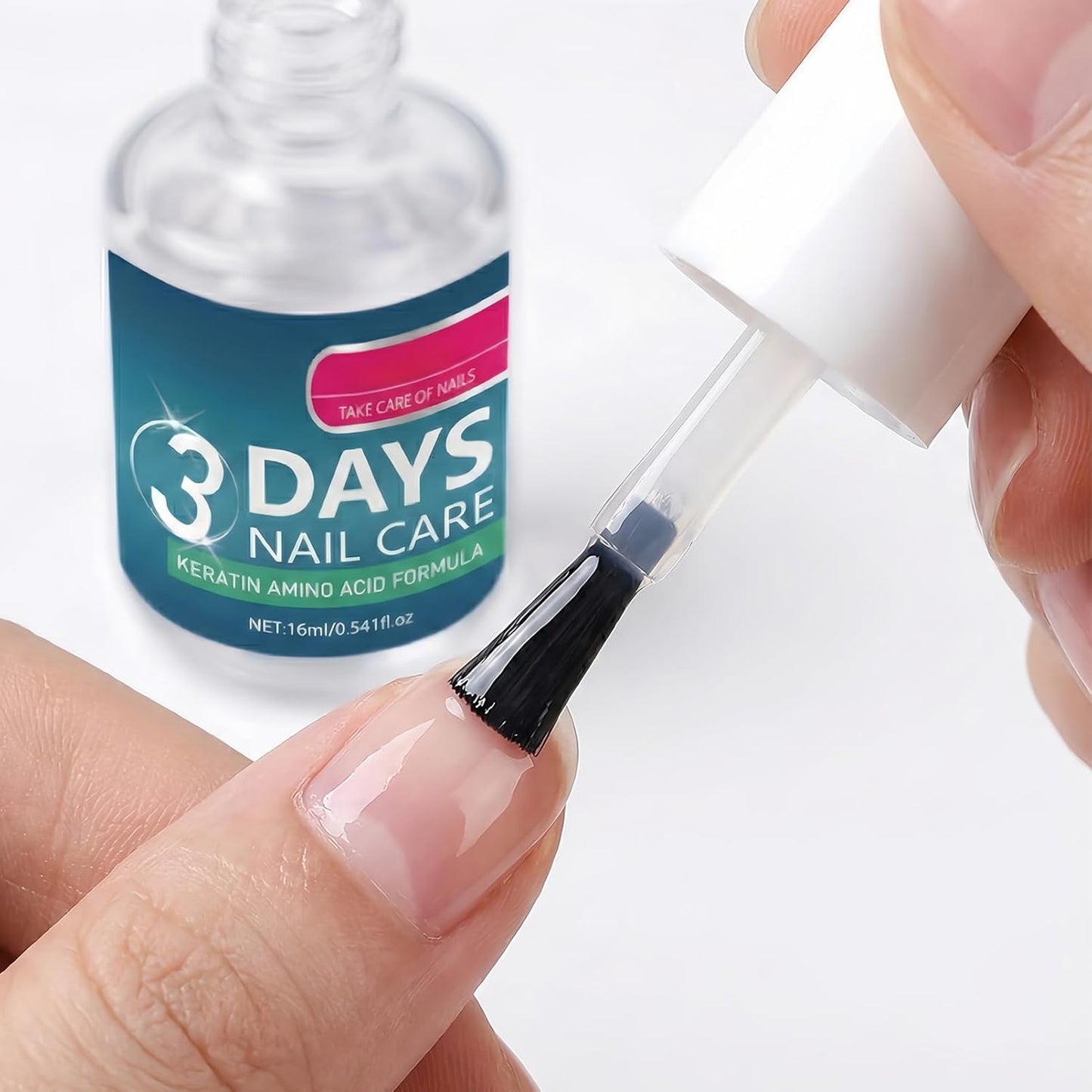 Nail Care Polish Set - 3Pcs Keratin Amino Acid Nail Oil for Weak, Dry Nails | Moisturizing Clear Gloss, Quick Dry, 16ML Each