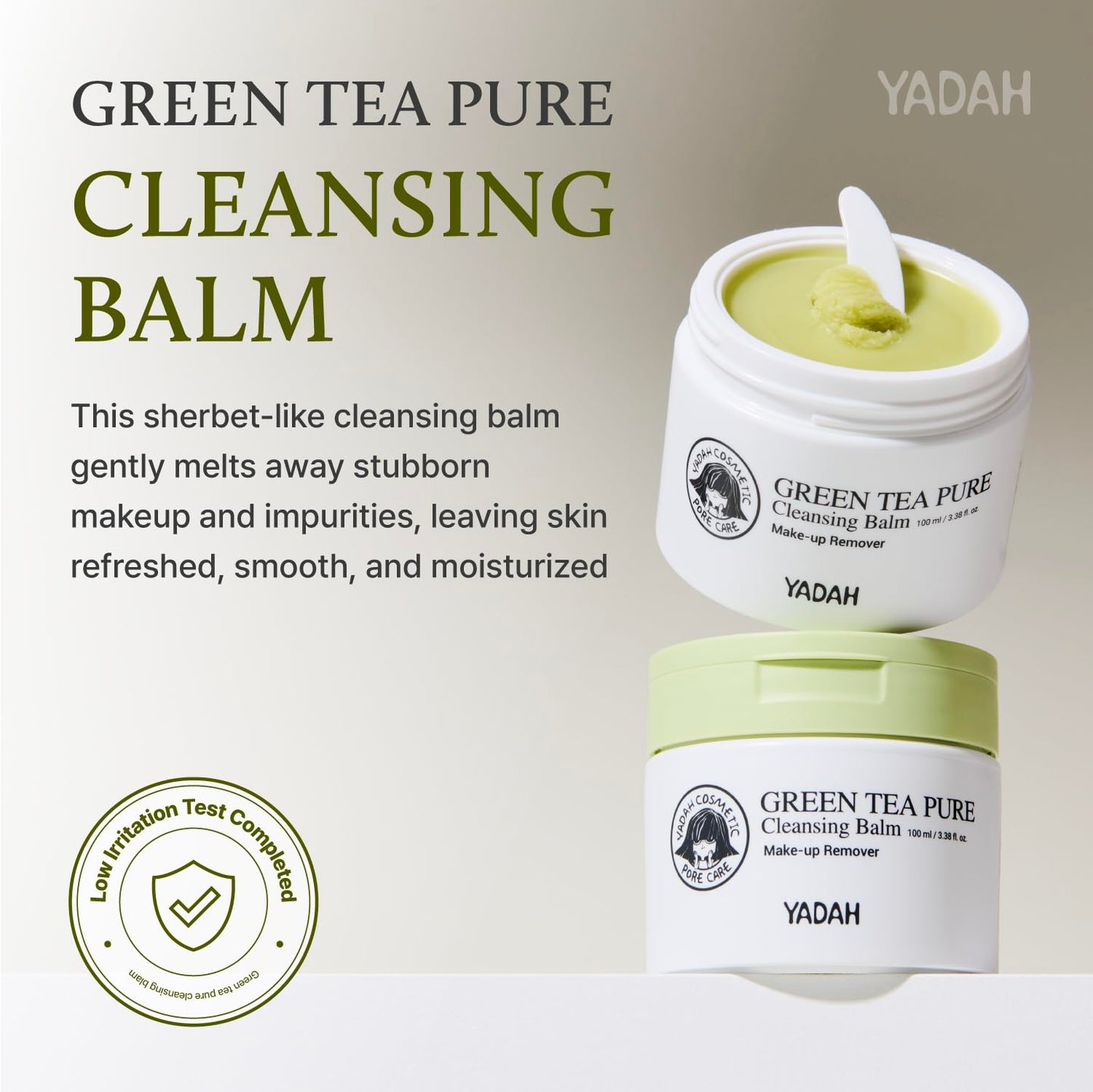 YADAH Green Tea Cleansing Balm, 3.38 fl oz, Makeup Remover