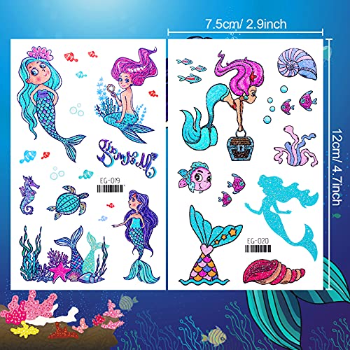 Konsait Glitter Temporary Tattoos for Kids - 24 Sheets of Fun