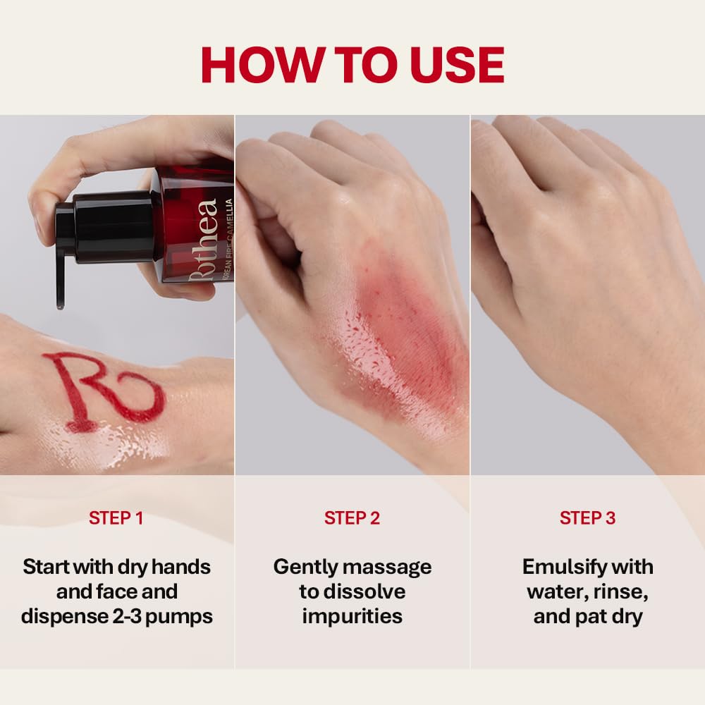 Korean Fire Camellia Cleansing Oil - Gentle Makeup Remover & Blackhead Eliminator | 6.76 fl oz / 200ml
