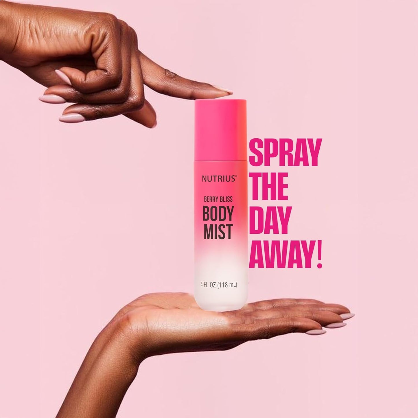 Nutrius Body Mist for Women - Berry Bliss Hydrating Fragrance Spray | Vegan, 4 fl oz