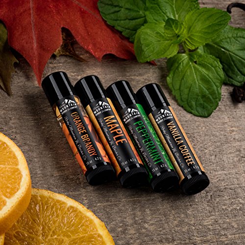 Rocky Mountain Barber Lip Balm Set for Men - 4 Flavors, All-Season Moisturizer