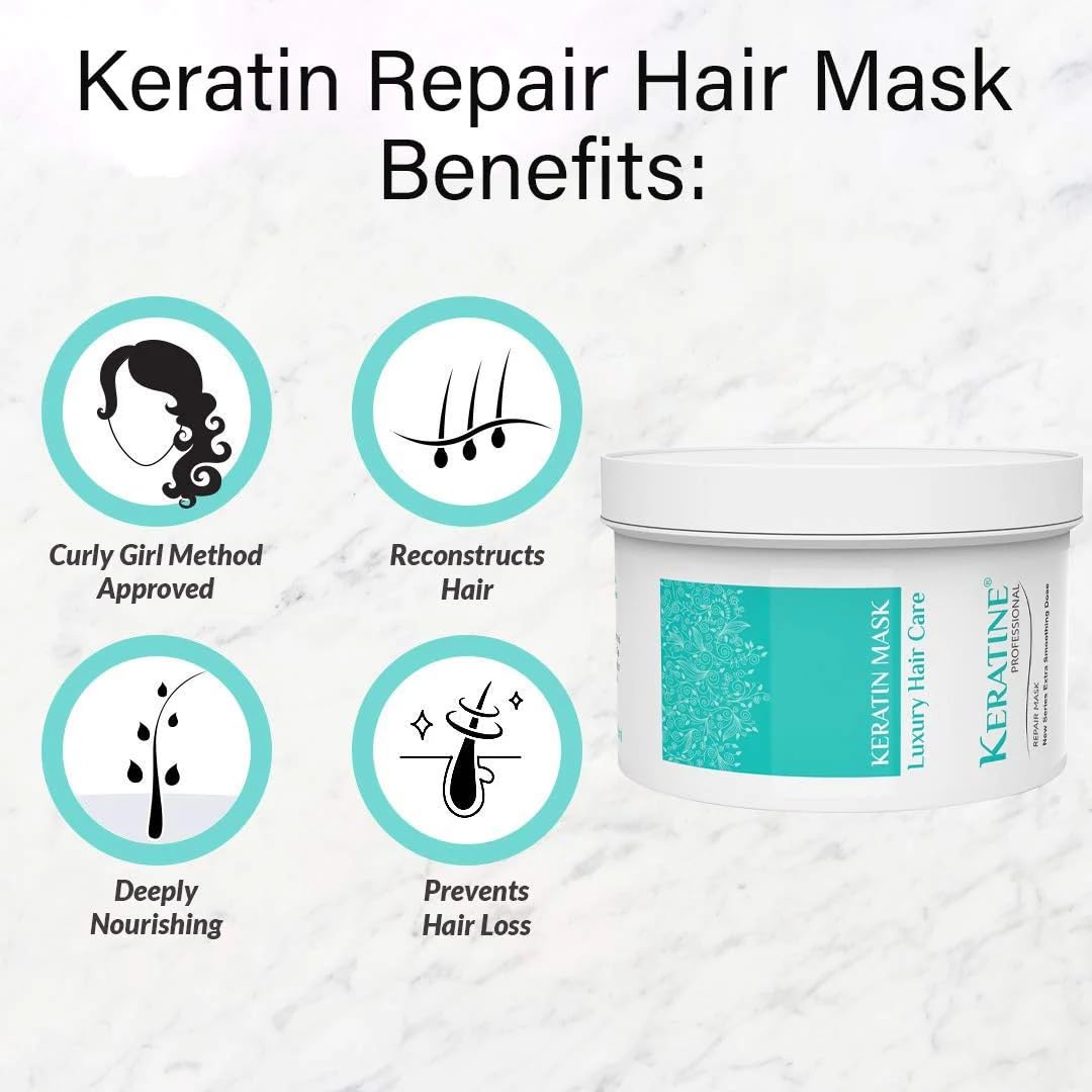 MT Kera Tine Professional's Hair Mask with Deep Nourishment and Repair, 500ml, Restores and Hydrates, for Dry and Damaged Hair