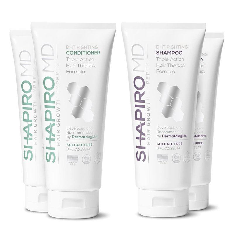 Shapiro MD Hair Loss Shampoo & Conditioner Set | DHT Fighting Vegan Formula for Thinning Hair - 2 Month Supply