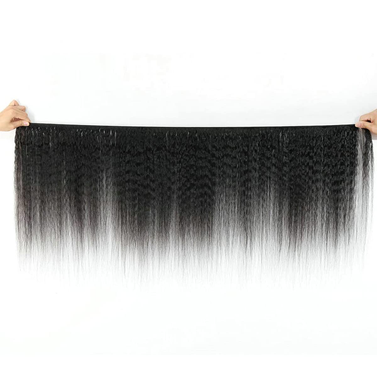 26 Inch #1B Black Bundles Human Hair Yaki Straight 1 Bundles 100 Grams/Bundle 10A Grade Unprocessed Brazilian Virgin Hairs Kinky Straight Bundles Weaves Hair Extensions