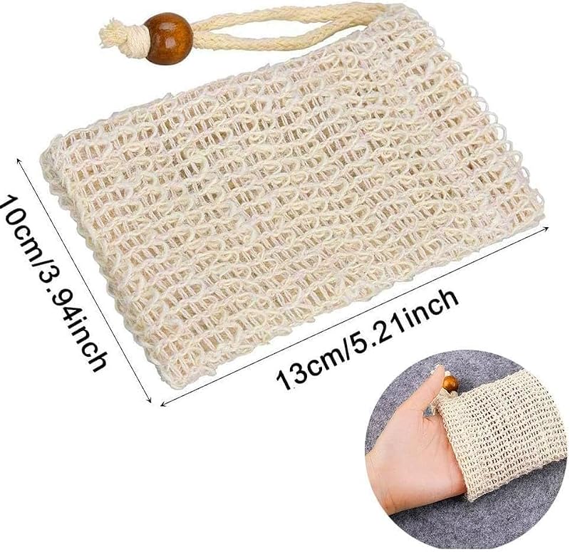 Sopurrrdy Natural Sisal Soap Saver Bag - Exfoliating Soap Pouch (20 Pack)