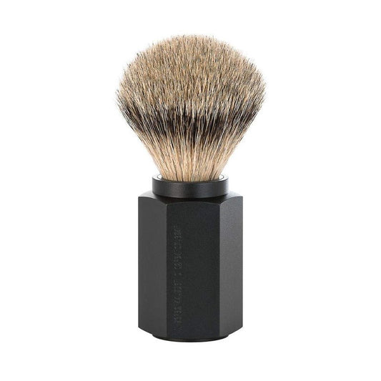 MÜHLE HEXAGON Graphite Silvertip Badger Shaving Brush