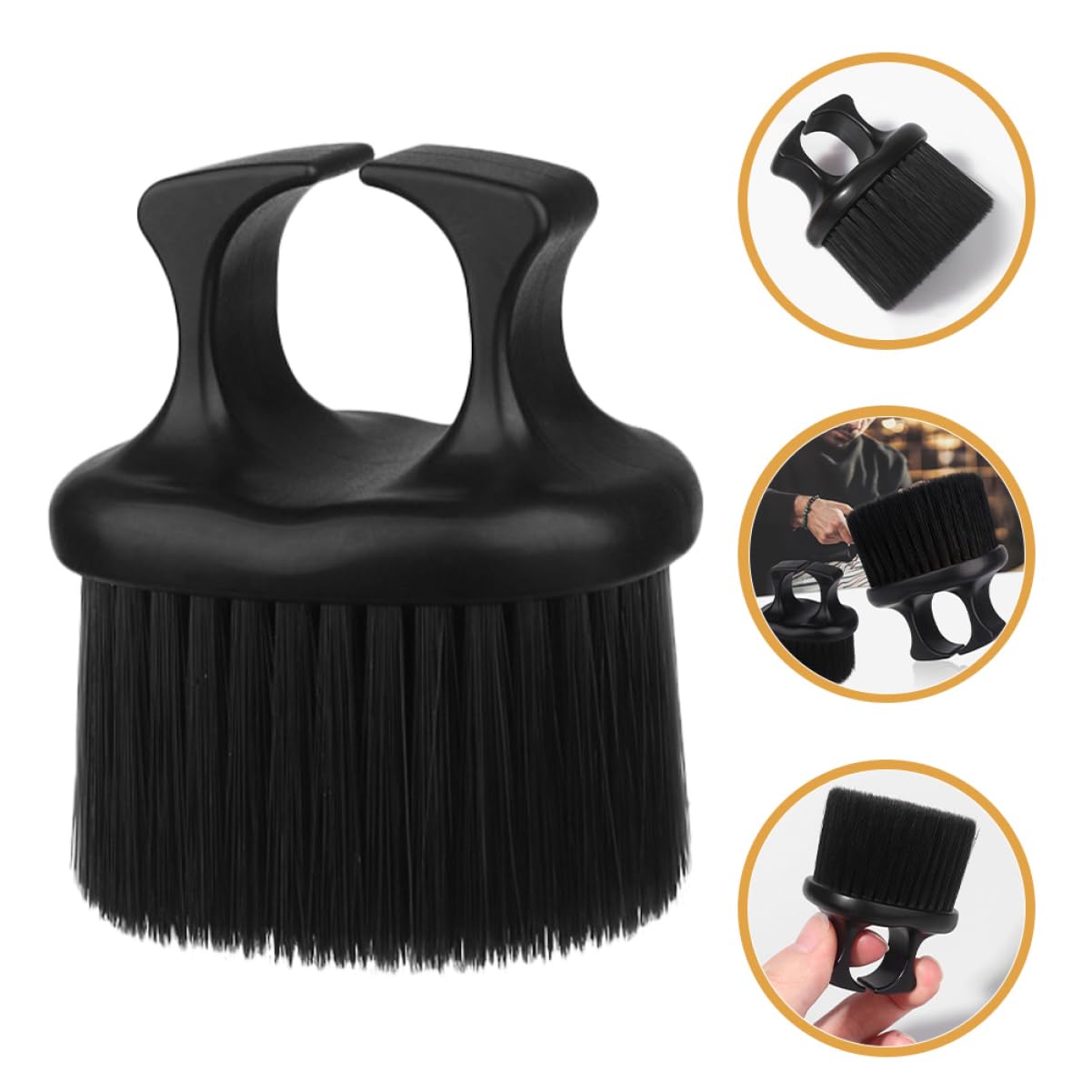 MUSISALY 2 Pcs Beard Grooming Brushes for Men Retro Knuckle Barber Brush Set with Nylon Bristles for Hair Styling and Razor Cleaning
