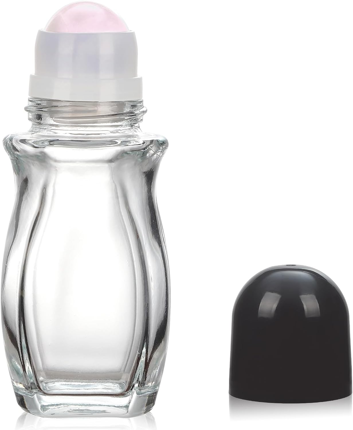 Amber Glass Roll-On Bottles for Essential Oils - 1oz Refillable with Quartz Rollerball Applicator