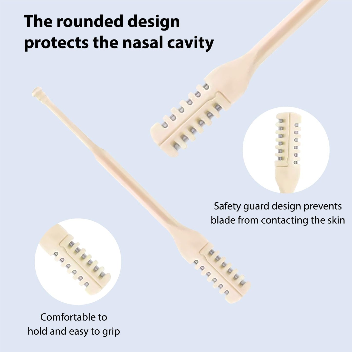 10 Pcs 2-in-1 Nasal Cutter, Upgrade Double Sided Nose Knife, 360 Nostril Hair Remover Tool, Trimmer for Men, Women, Soft Cleaning Brush