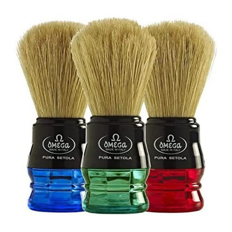 Omega Boar Bristle Shaving Brush, No. 10777 (Assorted Colors)