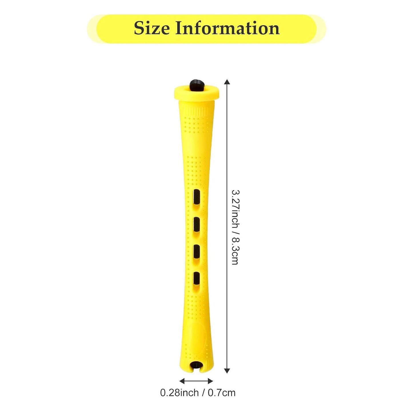 WILLBOND 56 Pcs Hair Perm Rods - Plastic Cold Wave Curling Rollers for DIY Hairdressing | 6 Sizes, Yellow