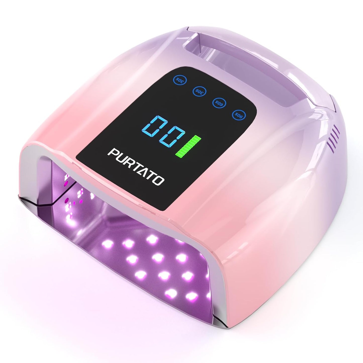Professional 96W UV LED Nail Lamp - Cordless, Portable Design | Gradient Purple, 4 Timer Settings