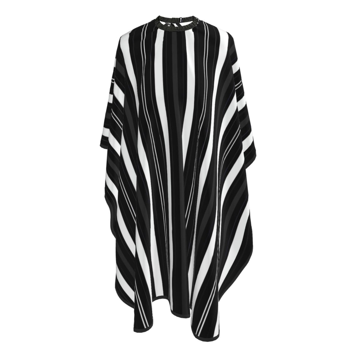Black White Aesthetic Stripes Adult Professional Hair Cutting Cape Adjustable Snap Large Size 55x66 in