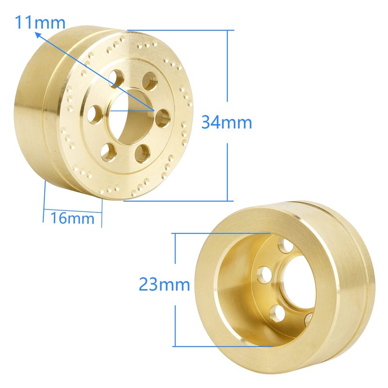 HobbyPark RC Crawler Brass Wheel Weight Block fit 1.9/2.2 inch Beadlock Wheel Rims for Traxxas TRX4 TRX6 Axial SCX10 II III Redcat Gen7 Gen8 (73.5g/each-4pcs)